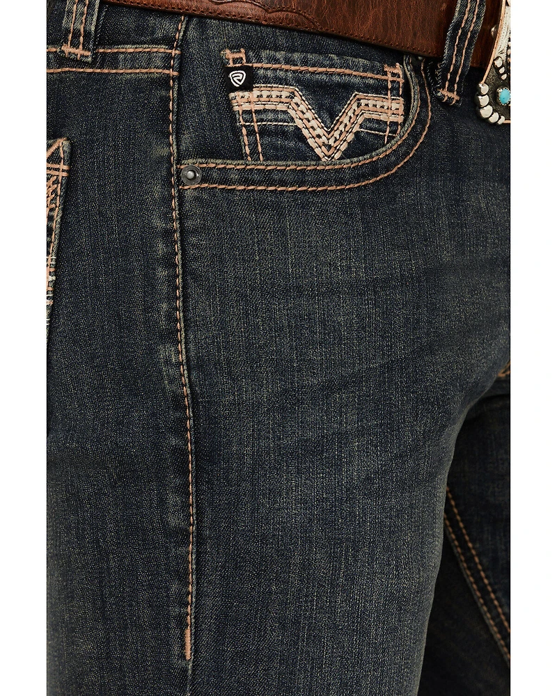 Rock & Roll Denim Men's Revolver Dark Wash Slim Straight Stretch Jeans