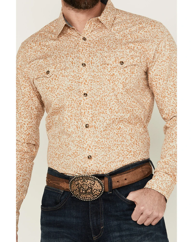 Cody James Men's Playing Field Floral Print Long Sleeve Snap Western Shirt