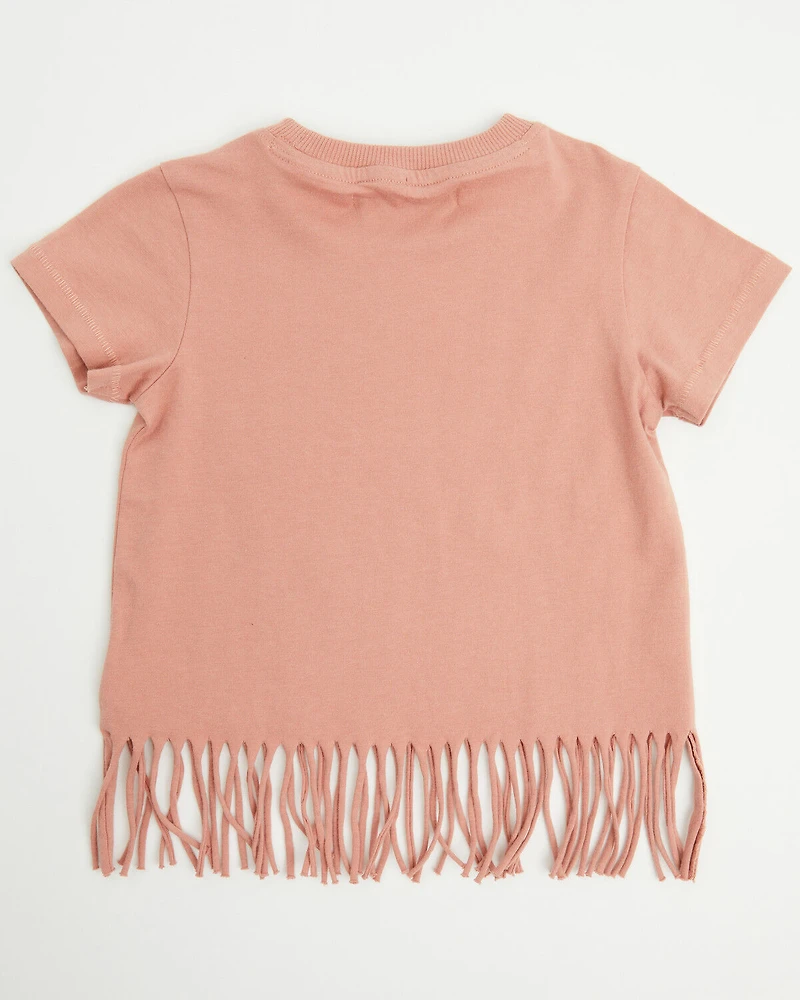 Shyanne Toddler Girls' Country Forever Fringe Short Sleeve Graphic Tee