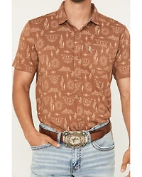 Ariat Men's Retro Desert Print Short Sleeve Button-Down Stretch Western Shirt