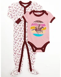 Shyanne Infant Girls' Rodeo Horse & Floral Paisley Sleep Set - 2-Piece