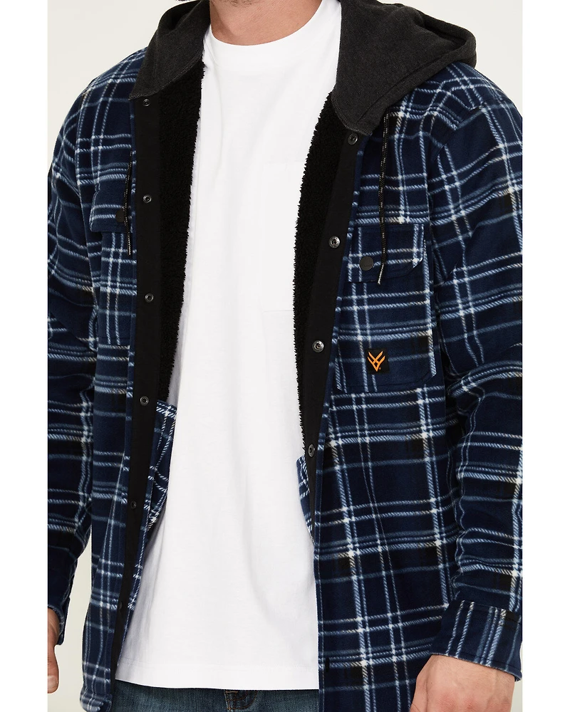 Hawx Men's Hooded Printed Polar Fleece Jacket
