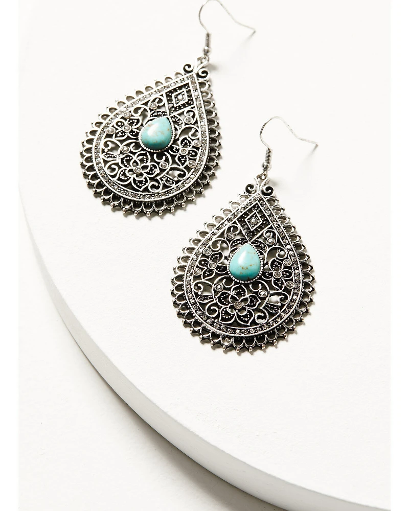 Shyanne Women's Bisbee Falls Silver Teardrop Earrings