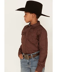 Cody James Boys' Paisley Jacquard Long Sleeve Snap Western Shirt