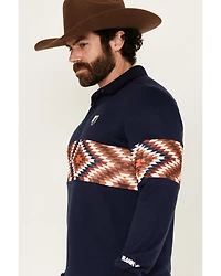 RANK 45® Men's Border Striped Rugby Polo Shirt
