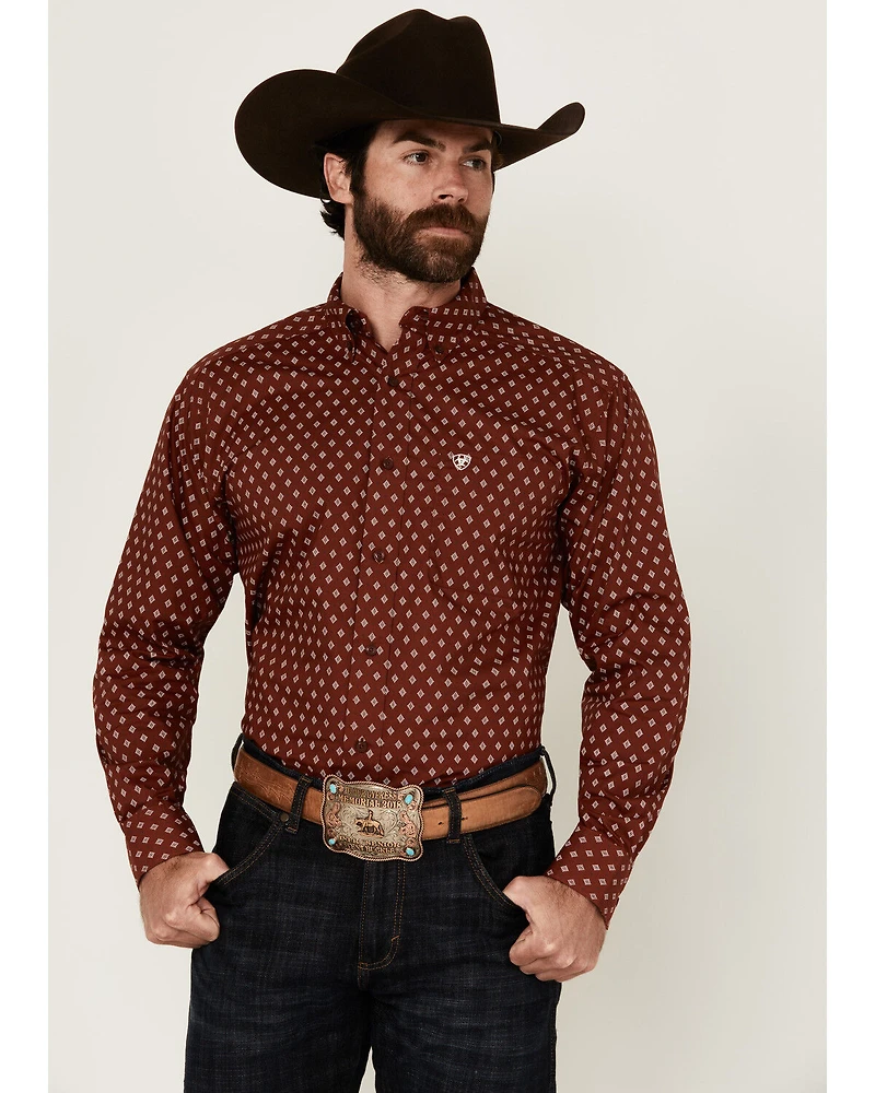Ariat Men's Pax Geo Print Long Sleeve Button-Down Western Shirt