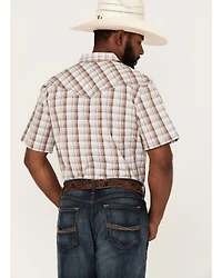 Cody James Men's Mount Vernon Small Plaid Short Sleeve Pearl Snap Western Shirt