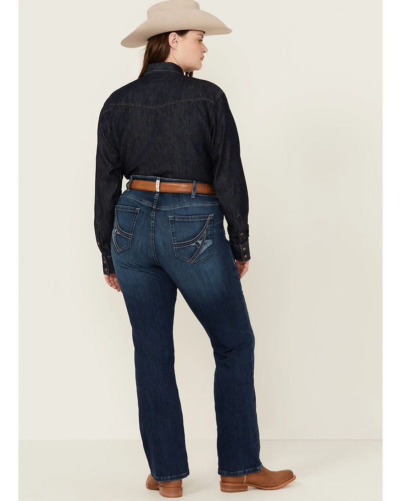 Ariat Women's Dark Wash Ariana Mid Rise Bootcut Stretch Denim Jeans - Plus