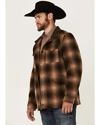Powder River Outfitters Men's Plaid Print Heavy Brushed Wool Snap Jacket