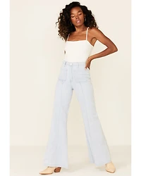 Flying Tomato Women's Front Pocket Flare Leg Jeans
