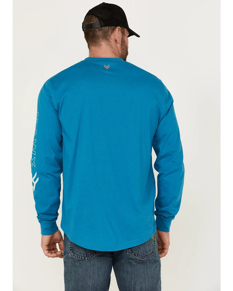 Hawx Men's Long Sleeve Knit Solid Logo Work T-Shirt - Tall