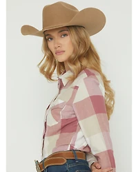 Wrangler Retro Women's Boot Barn Exclusive Plaid Print Long Sleeve Snap Flannel Shirt