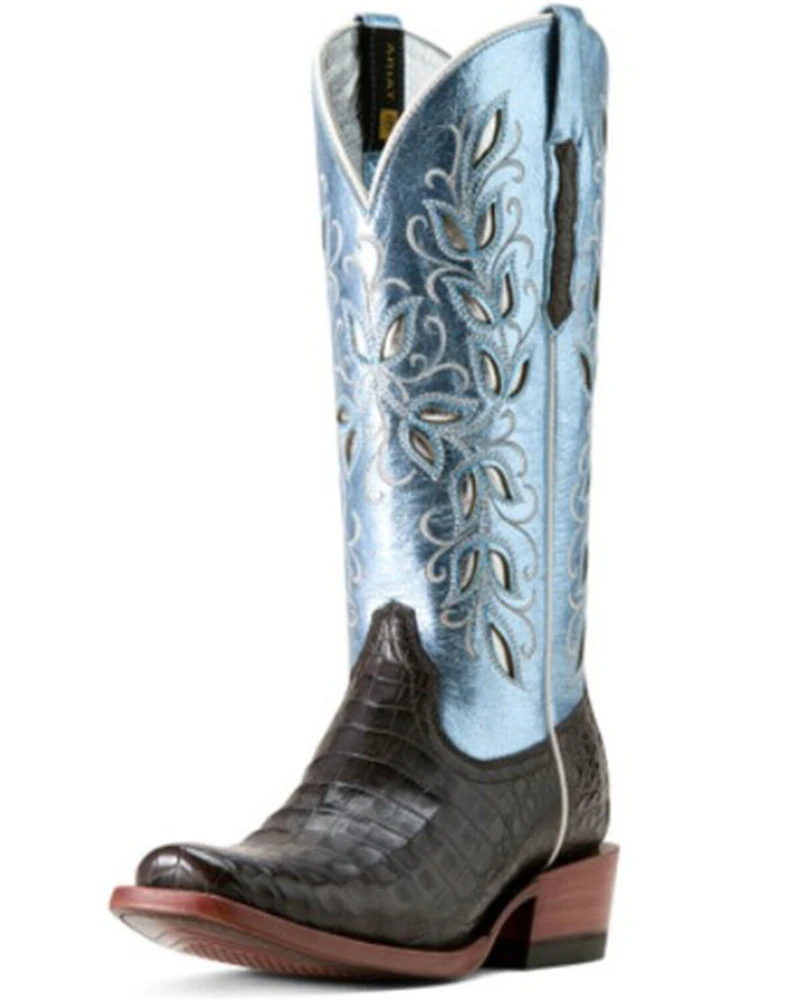 Ariat Women's Futurity Silk Exotic Caiman Western Boots - Square Toe