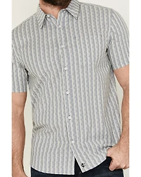 Cody James Men's Falling Diamond Striped Short Sleeve Button-Down Stretch Western Shirt