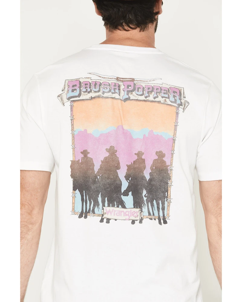 Wrangler Men's 90s Brush Popper Short Sleeve Graphic T-Shirt
