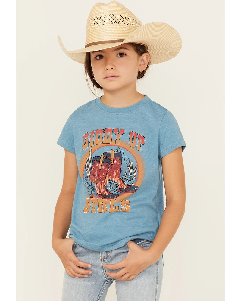 Shyanne Girls' Giddy Up Embellished Short Sleeve Graphic Tee