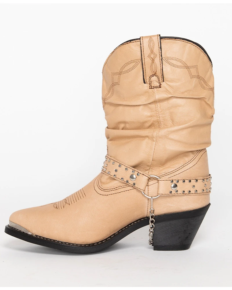 Shyanne Women's Tanya Slouch Harness Fashion Boots - Round Toe