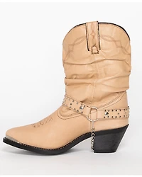 Shyanne Women's Tanya Slouch Harness Fashion Boots - Round Toe
