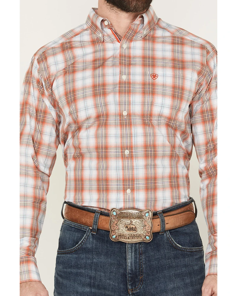Ariat Men's Wallis Pro Series Plaid Print Long Sleeve Button-Down Stretch Western Shirt