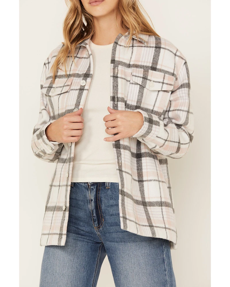 Cleo + Wolf Women's Plaid Print Shacket