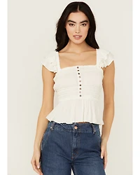 Shyanne Women's Flutter Sleeve Smocked Tank