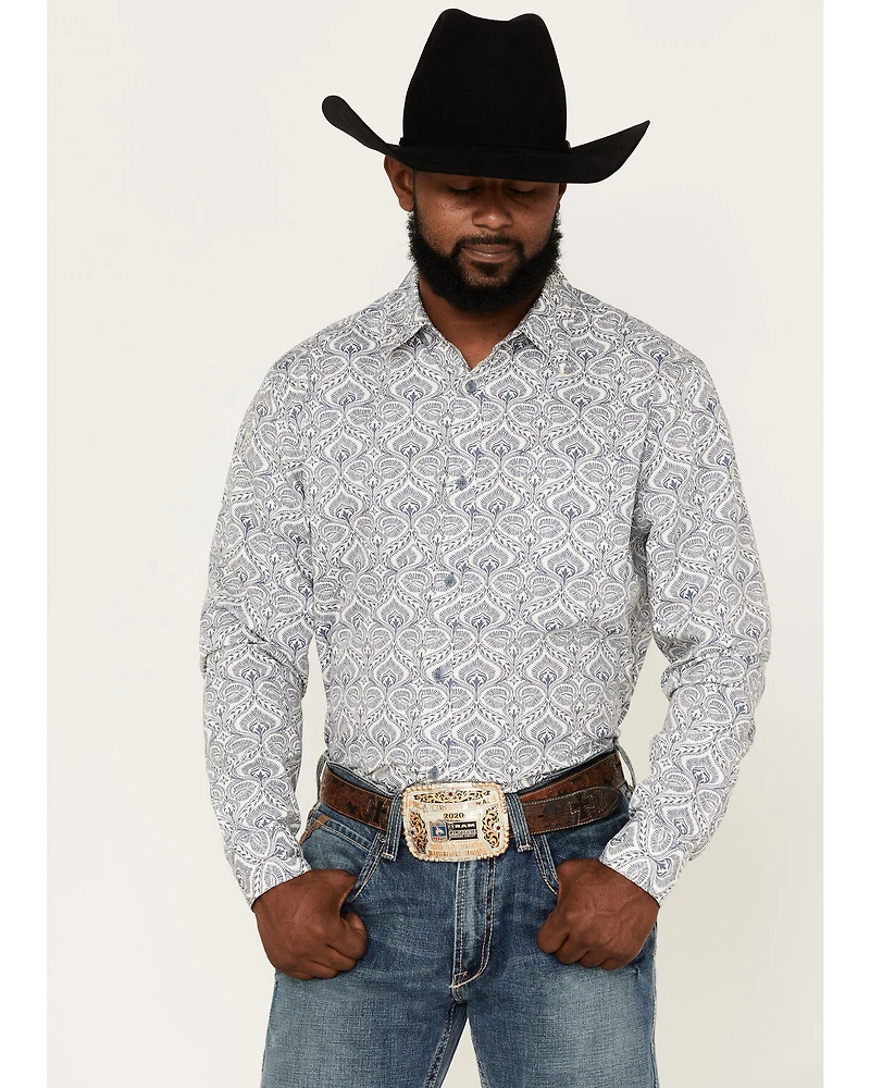 Gibson Men's Lava Lamp Floral Print Button-Down Western Shirt
