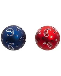 Kurt Adler Glass Bandana Style Ball Ornament Set - 6 Piece