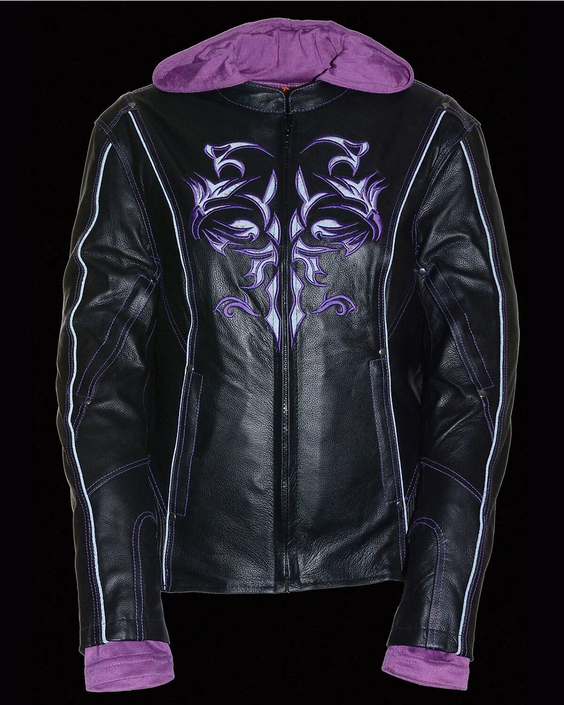 Milwaukee Leather Women's 3/4 Jacket With Reflective Tribal Detail