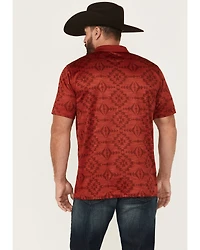RANK 45® Men's Stock Tonal Southwestern Print Short Sleeve Button-Down Polo Shirt