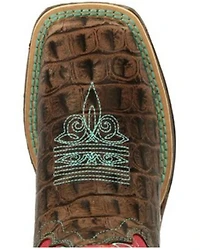 Durango Boys' Gator Print Western Boots - Square Toe
