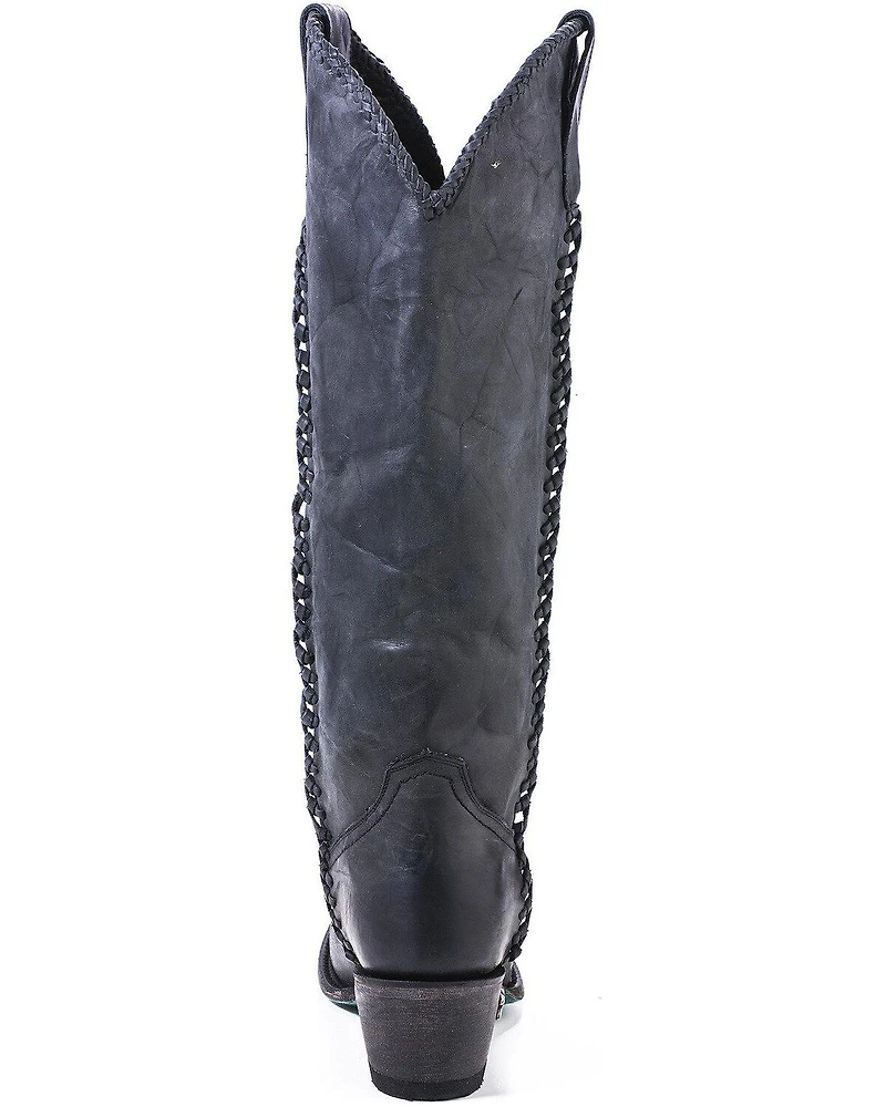 Lane Women's Plain Jane Distressed Round Toe Western Boots