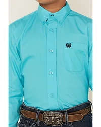 Cinch Boys' Solid Long Sleeve Button-Down Western Shirt