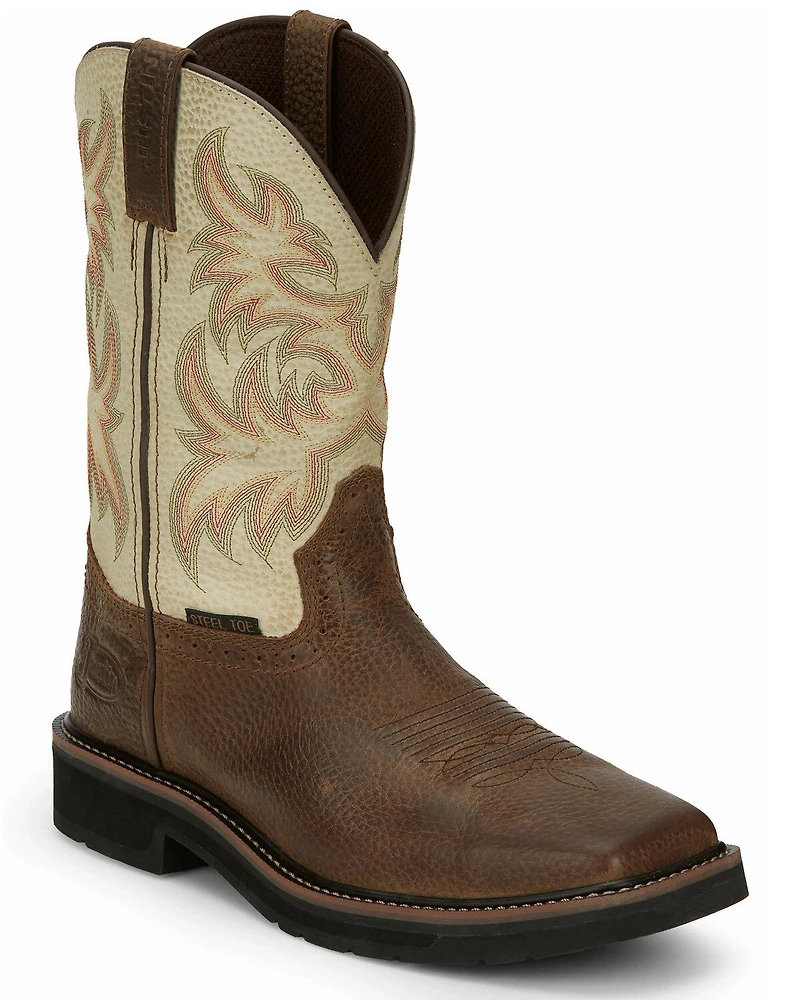 Justin Men's Driller Western Work Boots - Steel Toe