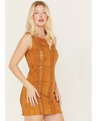Shyanne Women's Faux Suede Crochet Mini Dress
