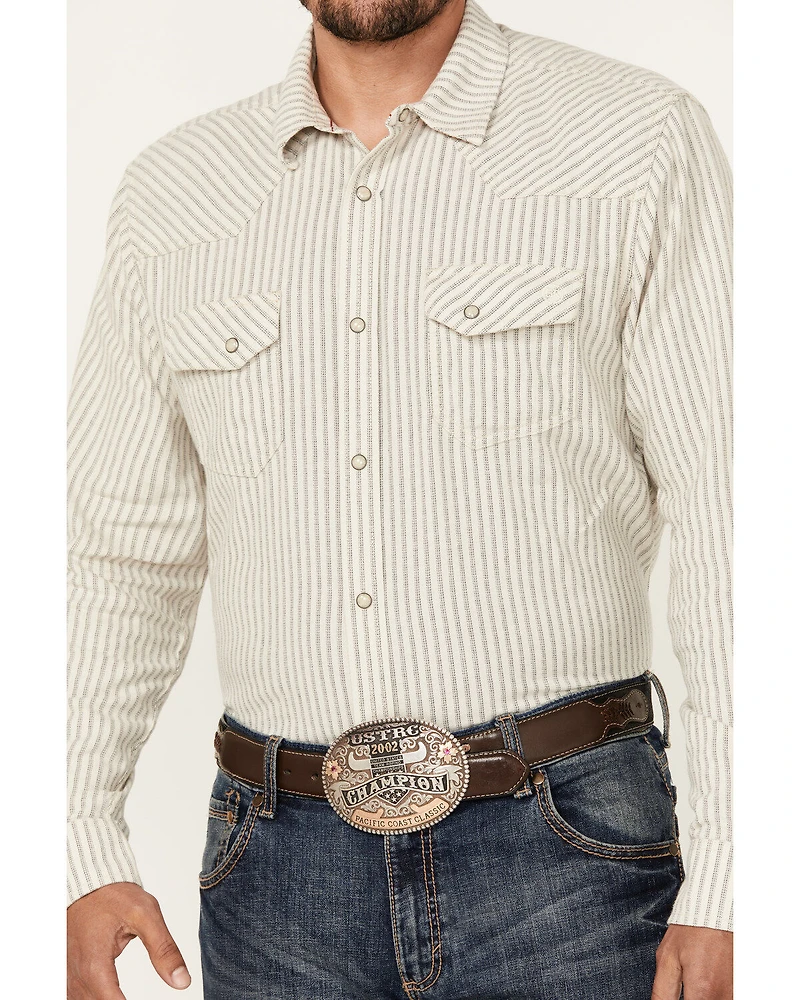 Blue Ranchwear Men's Boone Striped Long Sleeve Snap Western Shirt