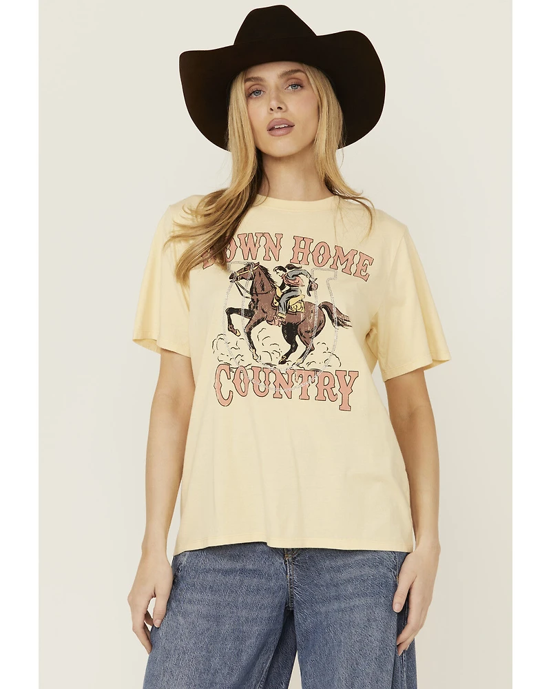 Shyanne Women's Rhinestone Horseshoe Short Sleeve Graphic Tee