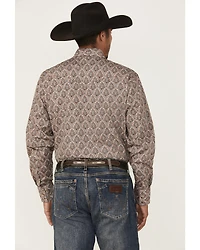 Rodeo Clothing Men's Paisley Print Long Sleeve Snap Western Shirt