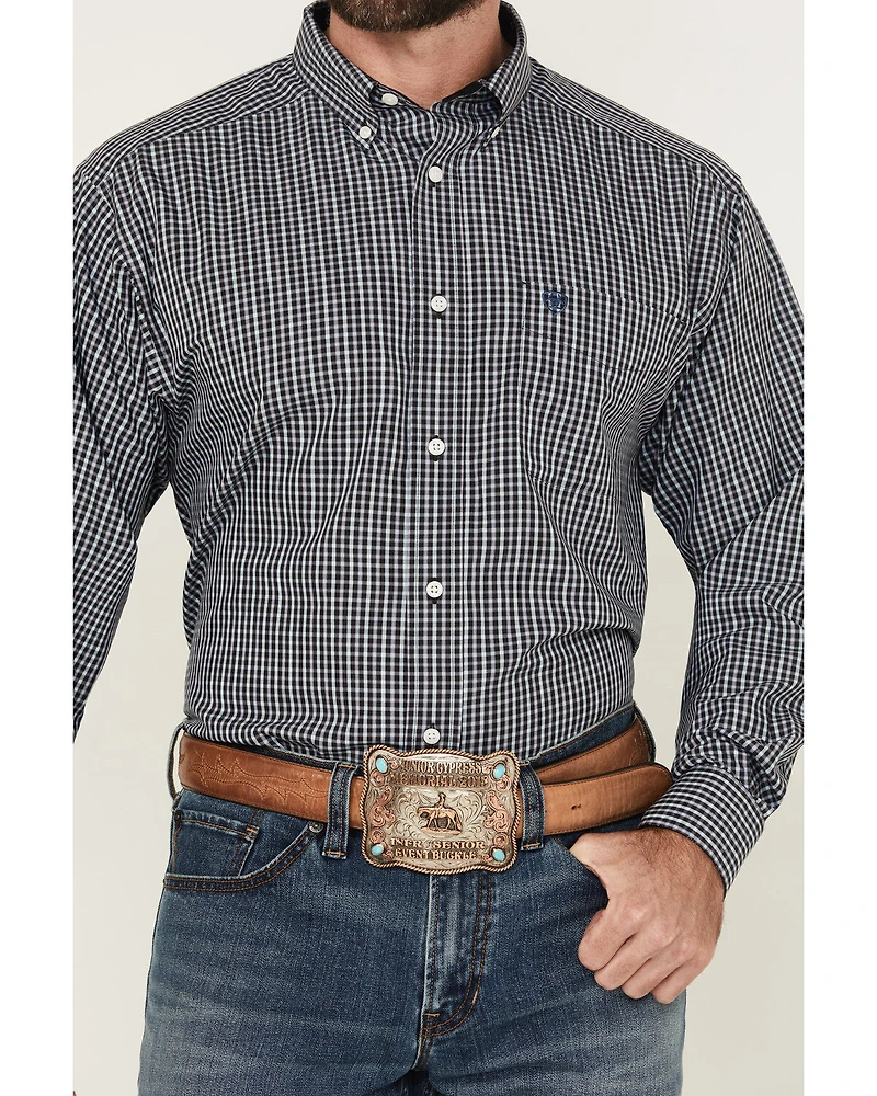 Ariat Men's Wrinkle Free Luther Checkered Print Long Sleeve Button-Down Western Shirt