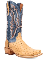 Dan Post Men's Brady Exotic Full-Quill Ostrich Tall Western Boots - Broad Square Toe