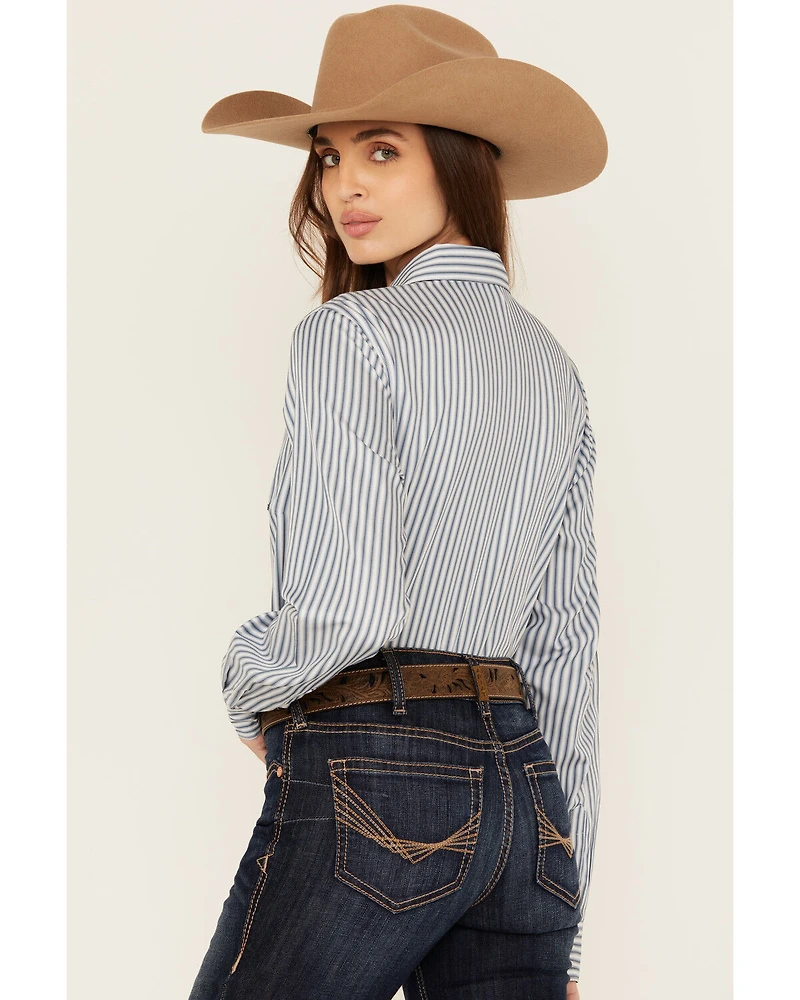 Cinch Women's Striped Long Sleeve Button-Down Western Shirt