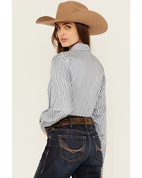 Cinch Women's Striped Long Sleeve Button-Down Western Shirt