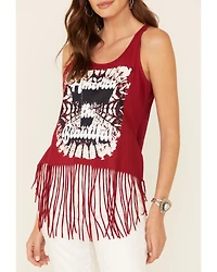 Shyanne Women's America The Beautiful Graphic Fringe Tank Top