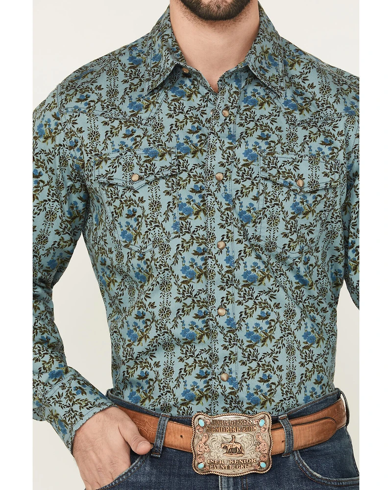 Wrangler Retro Men's Floral print Long Sleeve Snap Western Shirt