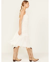 Scully Women's Lace-Up Jacquard Midi Dress