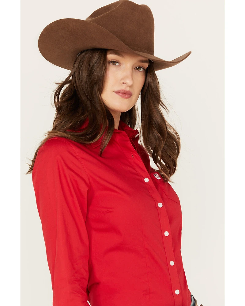 Cinch Women's Solid Red Button-Down Western Shirt