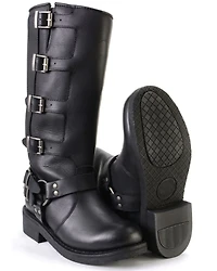Milwaukee Leather Women's Buckle Detail Tall Motorcycle Boots - Round Toe