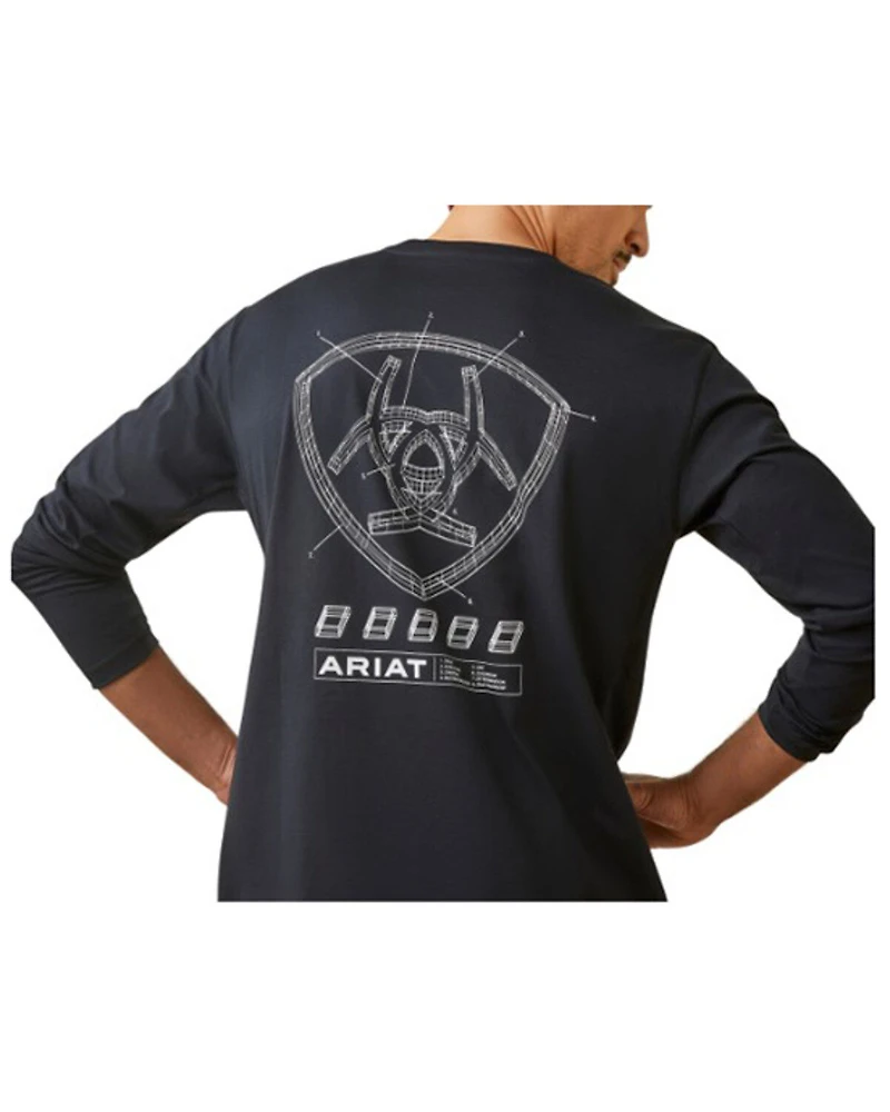 Ariat Men's Rebar Workman Blueprint Long Sleeve Graphic T-Shirt