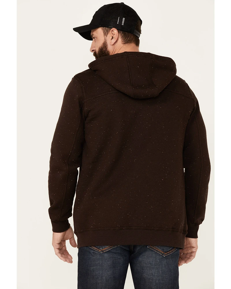 Moonshine Spirit Men's Brown Koa Wood Zip-Front Hooded Jacket