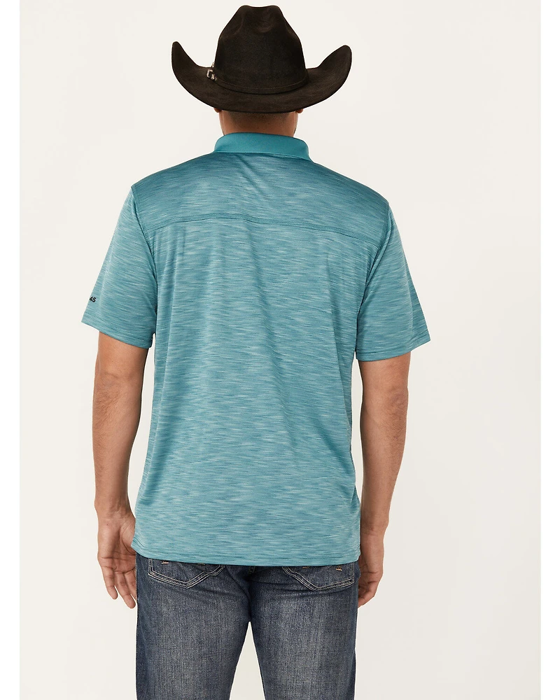 RANK 45® Men's Jacinto Southwestern Border Striped Short Sleeve Polo Shirt