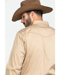 Wrangler Retro Men's Solid Long Sleeve Snap Western Shirt